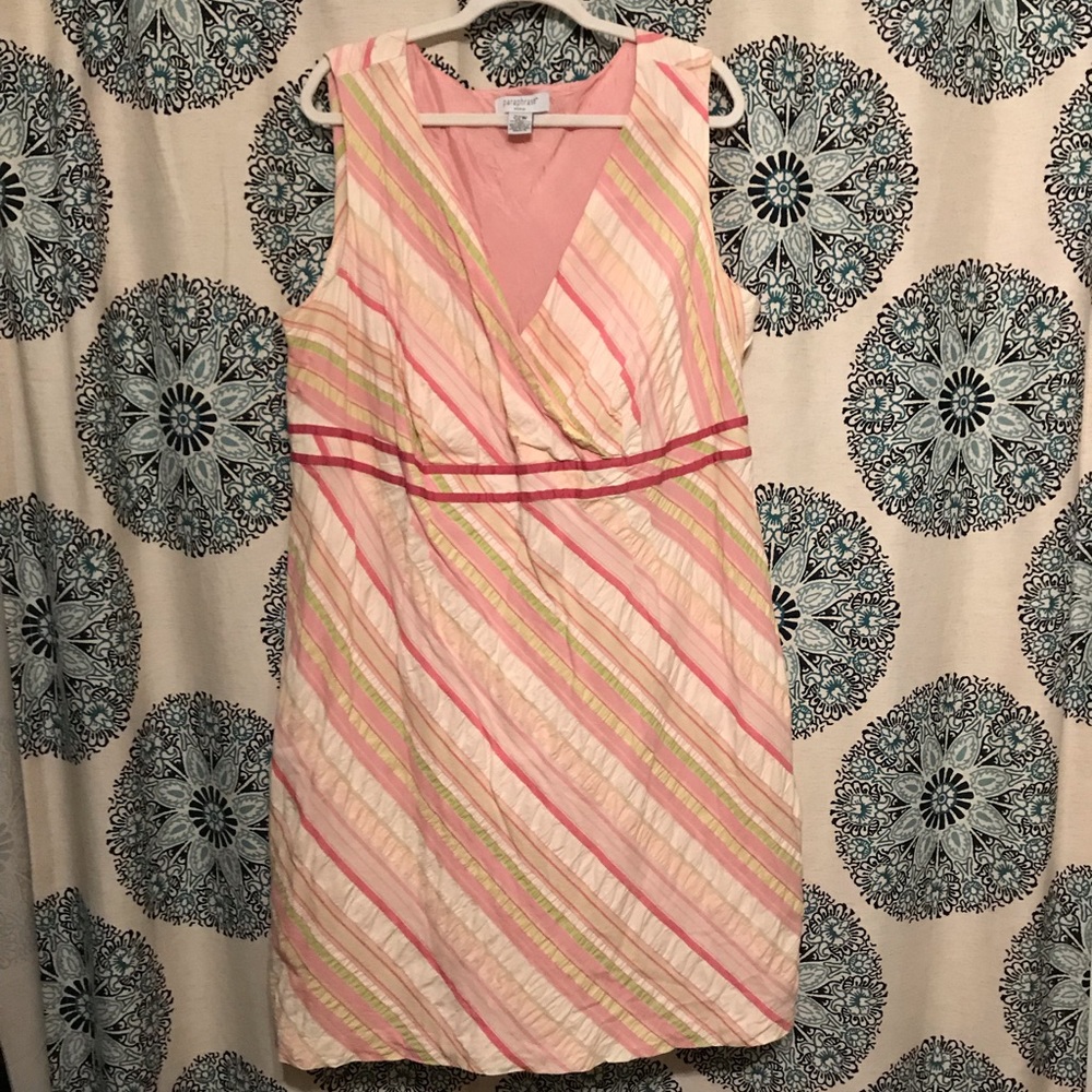 Paraphrase Pink Striped Sleeveless Dress